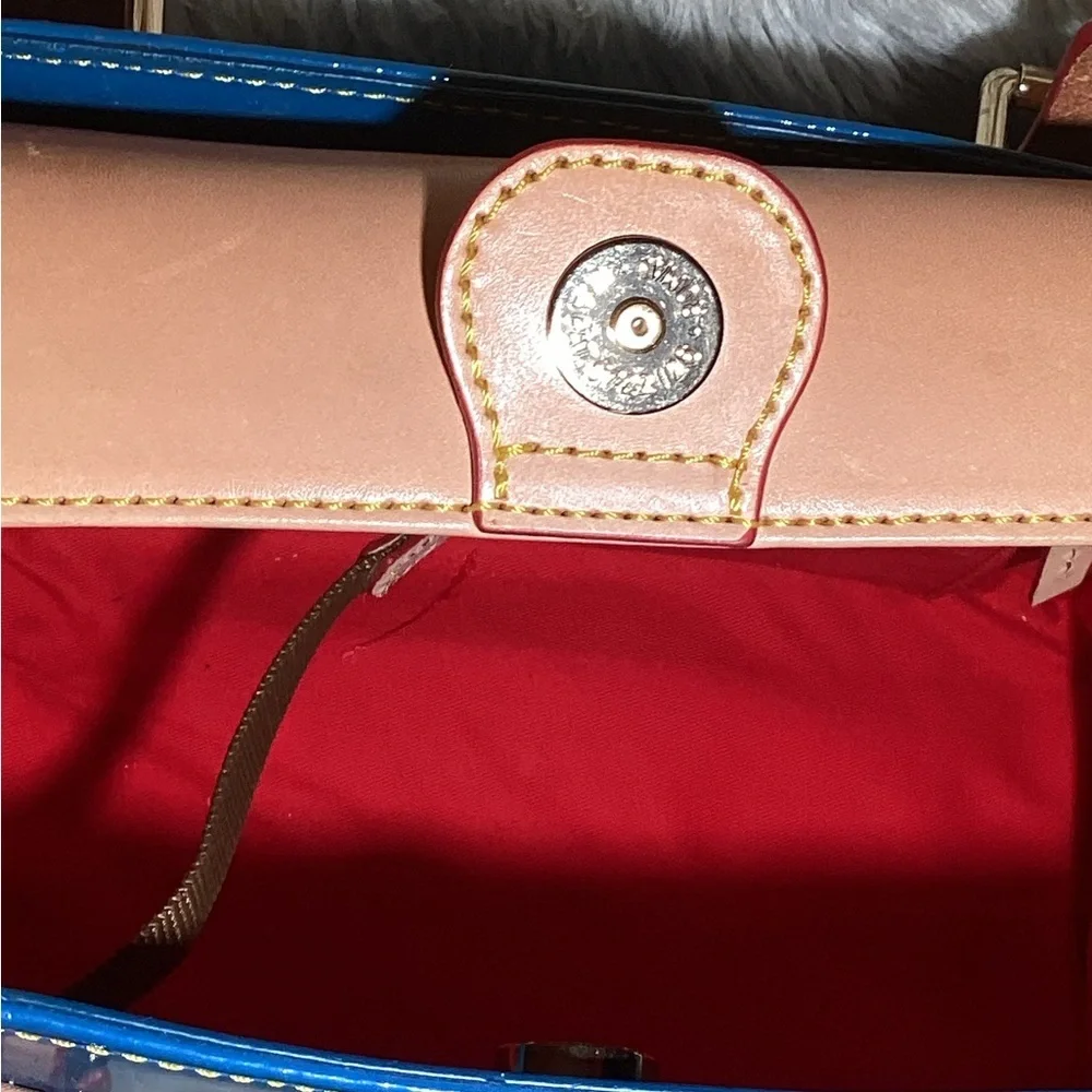 Dooney & Bourke Janine Blue patent leather satchel bag
